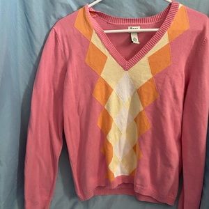 Pink plaid sweater